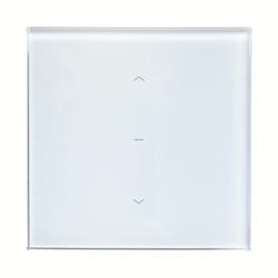 KN Glas-Wandsender Mercato Plano 1-433, 433MHz/2-Funk, Touch-Bedienung, Glasfront weiß, 1-Kanal, mit Befestigungsschale